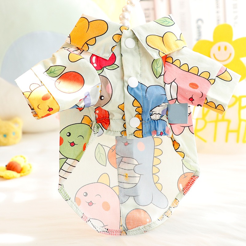 Cartoon Dinosaur Pet Shirt Thi - Summer Dog Clothing のレビューと価格