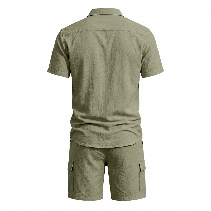 Men Summer American Linen Two  - Summer Clothing Sets のレビューと価格