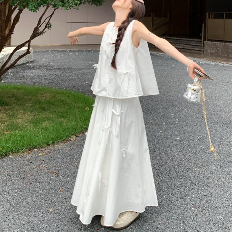 White Dress Sets for Women Bow - Summer Clothing Set For Girls のレビューと価格