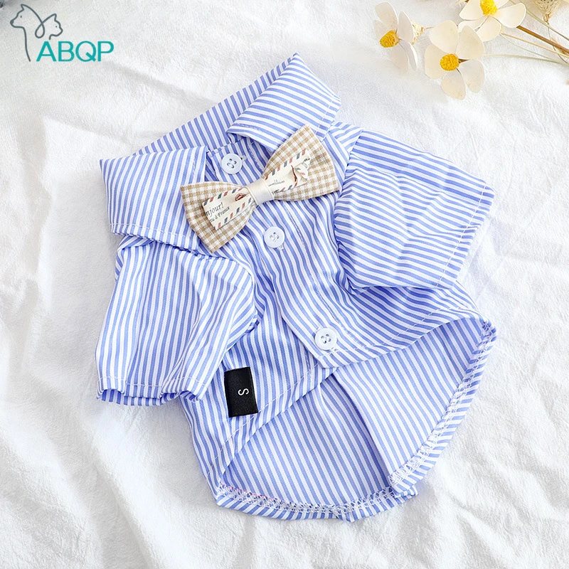 Pet Dog Clothes Bowknot Stripe - Summer Dog Clothing のレビューと価格